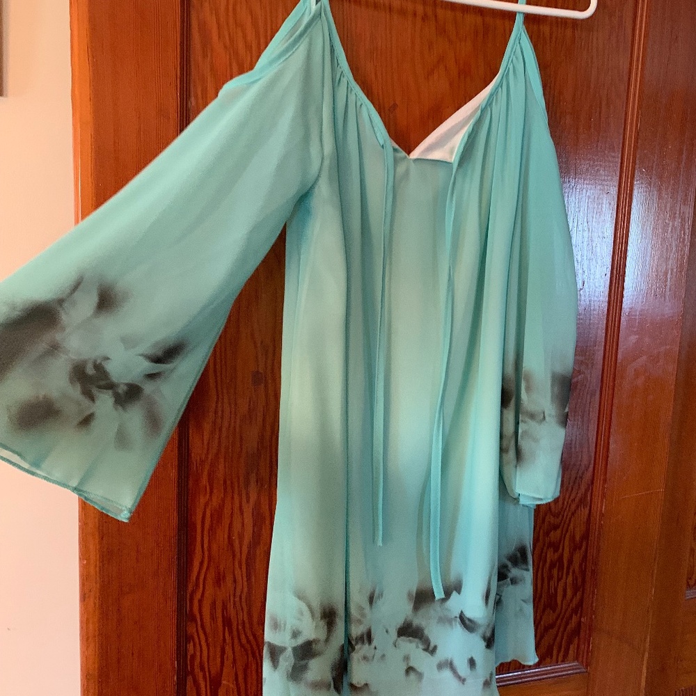 Teal and Black blouse